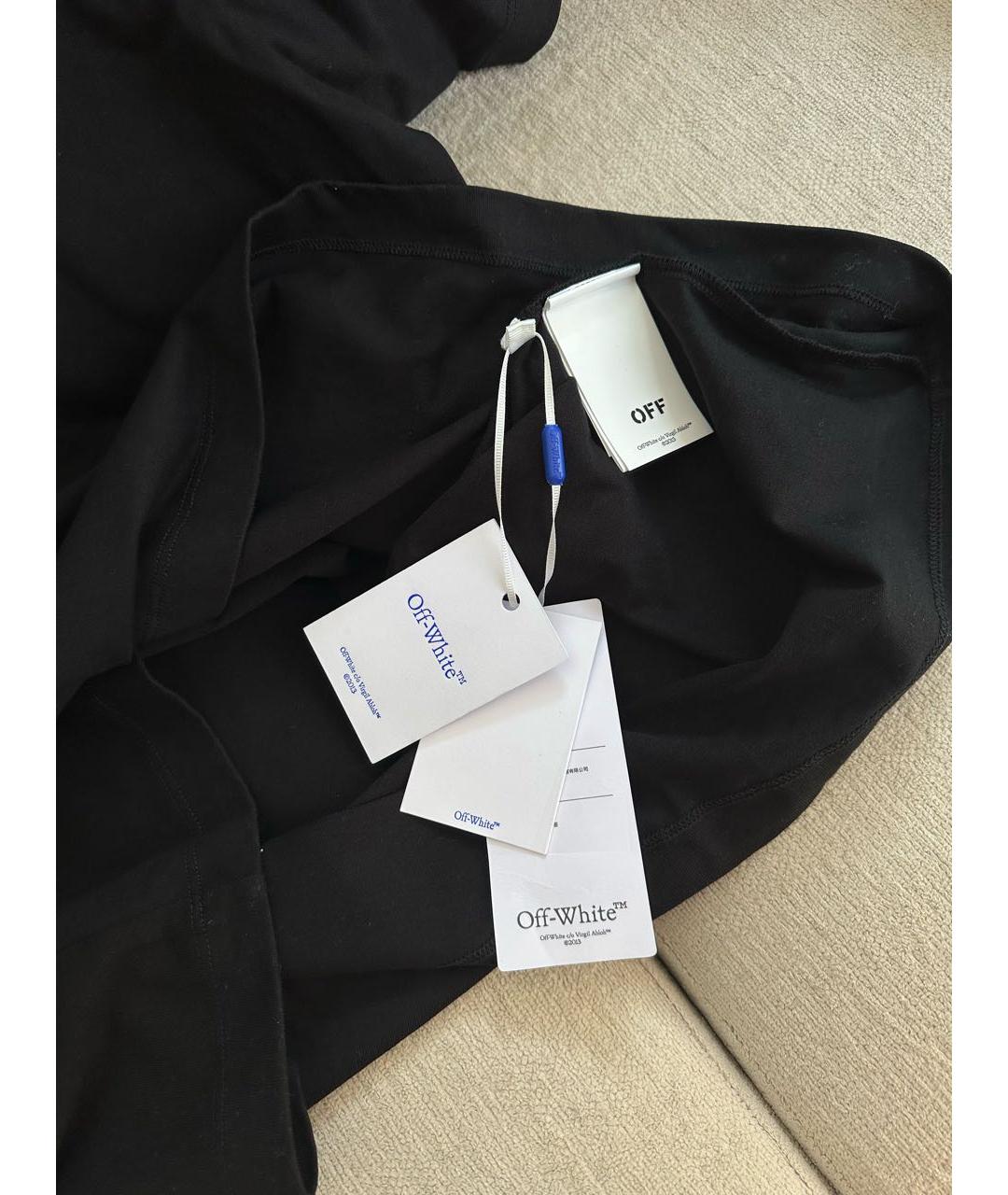 OFF-WHITE Черная хлопковая футболка, фото 4