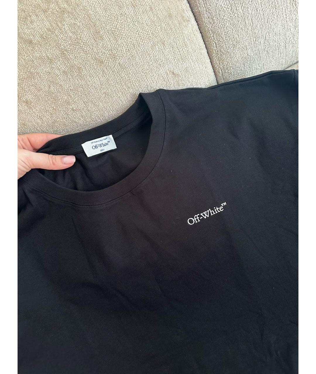 OFF-WHITE Черная хлопковая футболка, фото 3