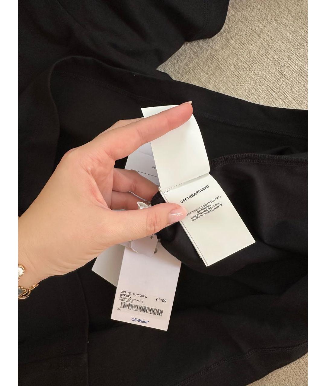 OFF-WHITE Черная хлопковая футболка, фото 6