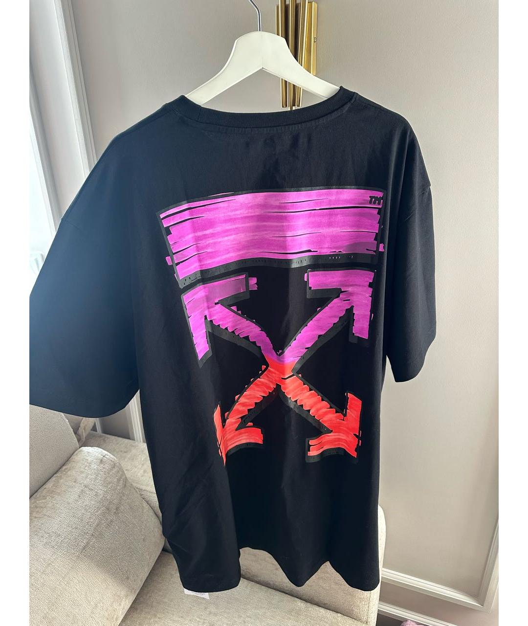 OFF-WHITE Черная хлопковая футболка, фото 2