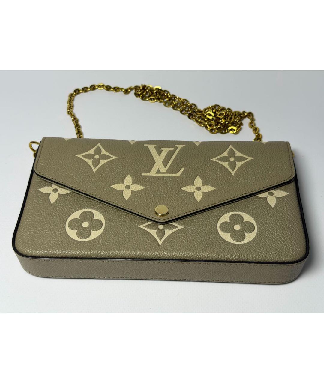 LOUIS VUITTON Бежевая кожаная сумка через плечо, фото 7