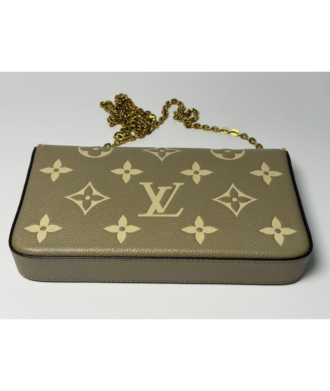 LOUIS VUITTON Бежевая кожаная сумка через плечо, фото 8