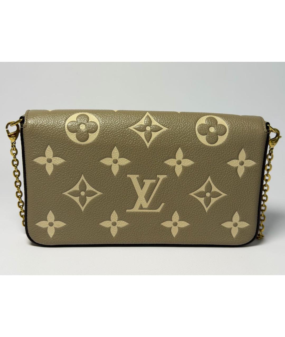 LOUIS VUITTON Бежевая кожаная сумка через плечо, фото 3