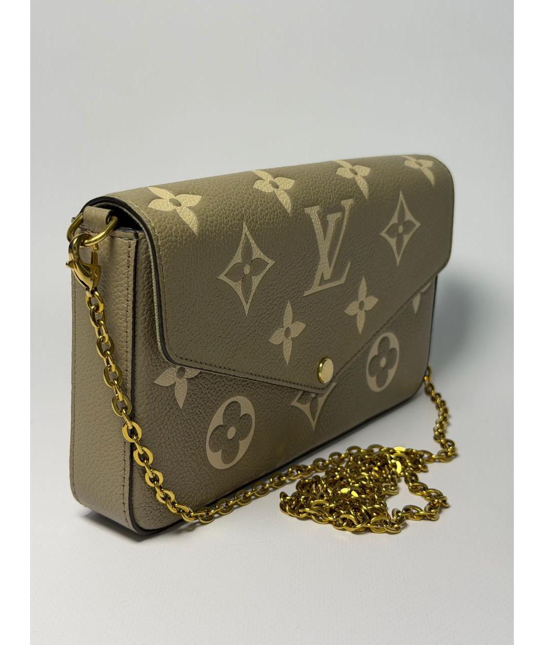 LOUIS VUITTON Бежевая кожаная сумка через плечо, фото 2