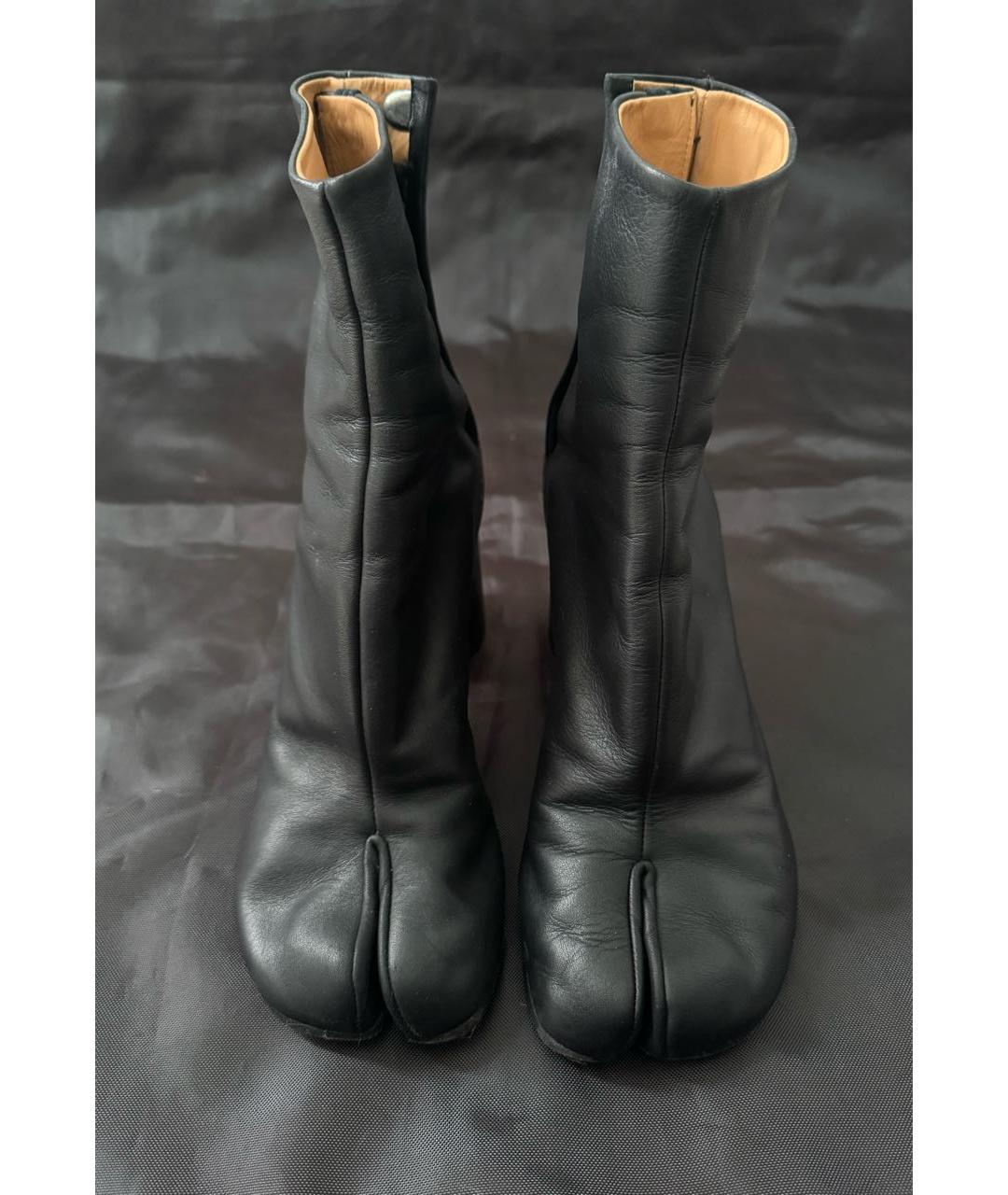 MAISON MARGIELA Черные кожаные полусапоги, фото 2