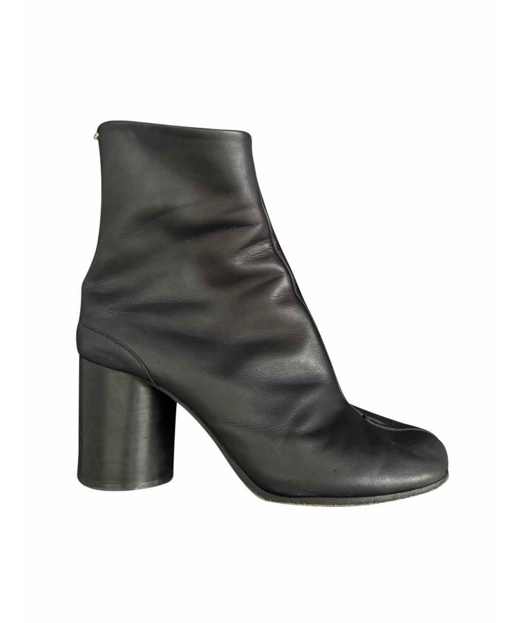 MAISON MARGIELA Черные кожаные полусапоги, фото 1
