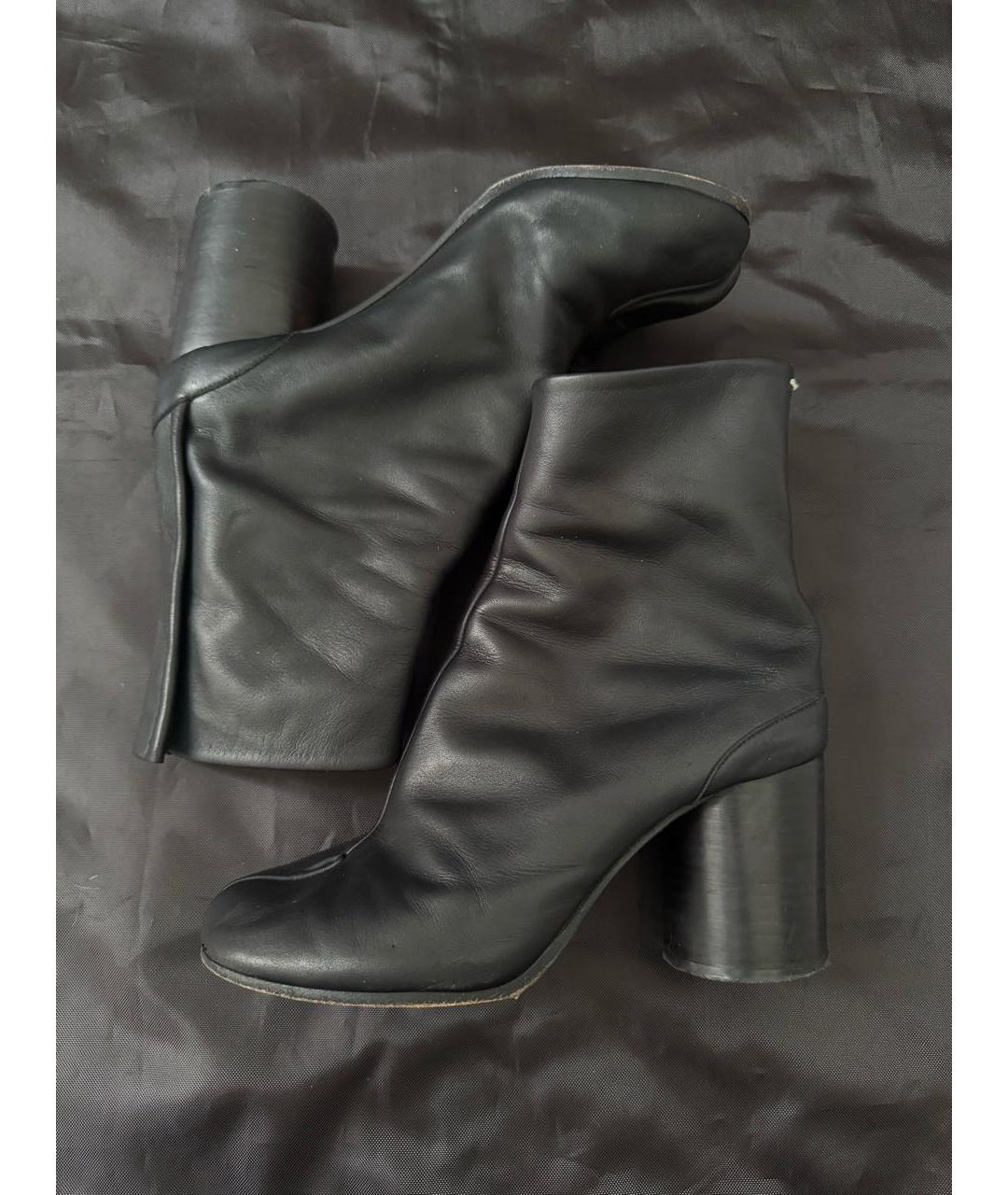 MAISON MARGIELA Черные кожаные полусапоги, фото 6