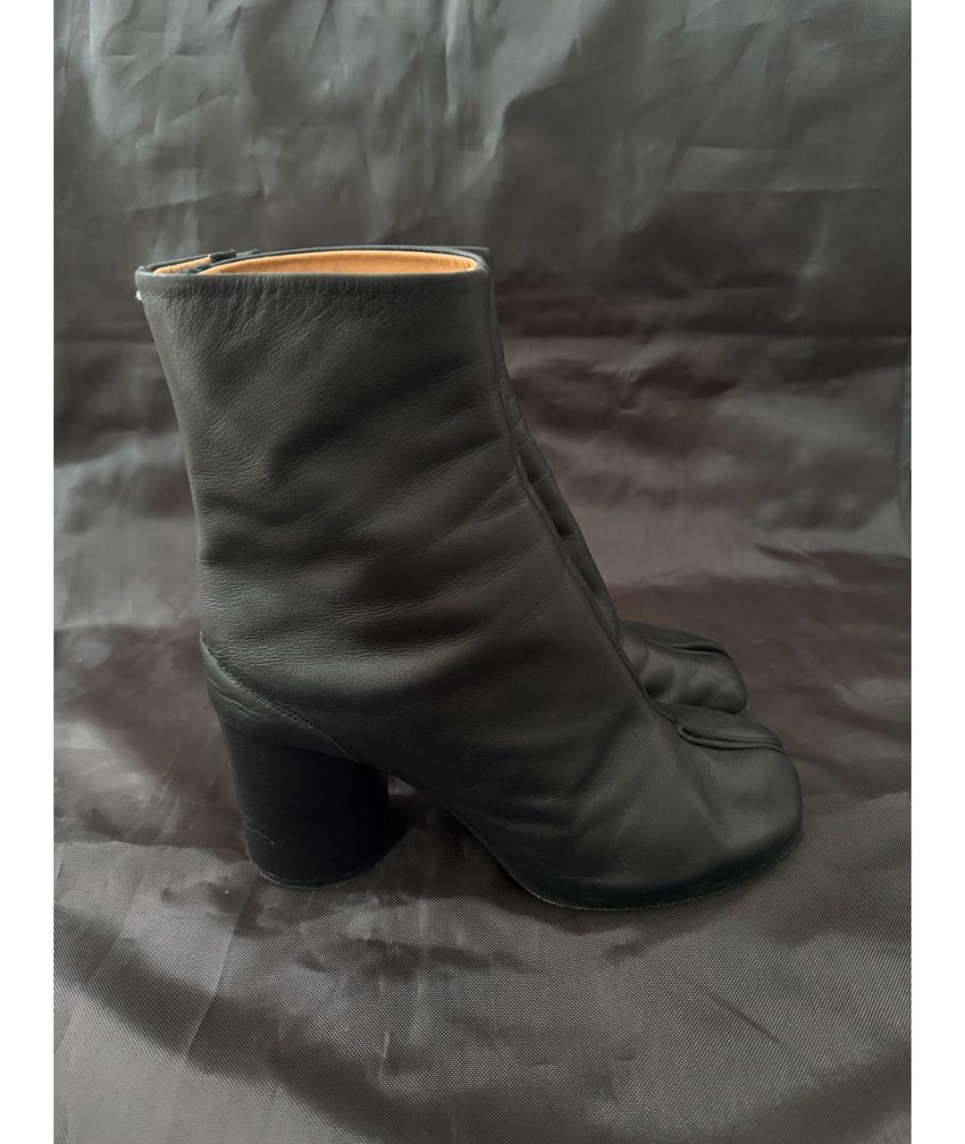 MAISON MARGIELA Черные кожаные полусапоги, фото 4