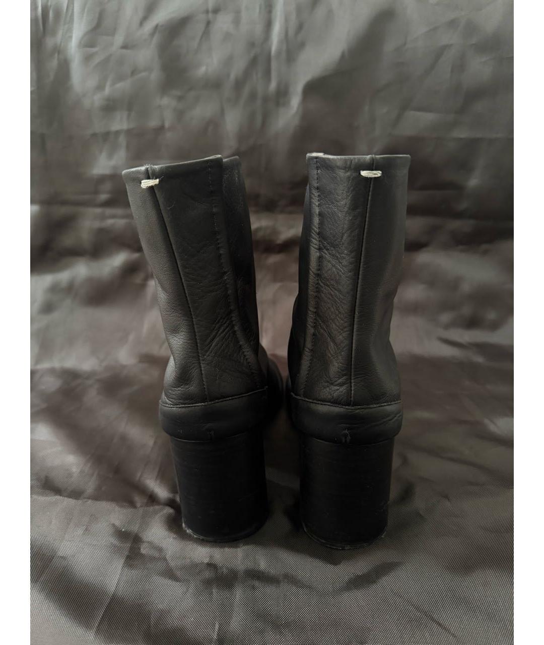 MAISON MARGIELA Черные кожаные полусапоги, фото 5