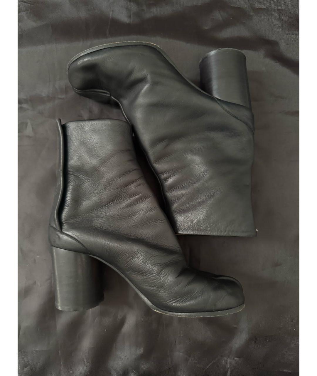 MAISON MARGIELA Черные кожаные полусапоги, фото 3