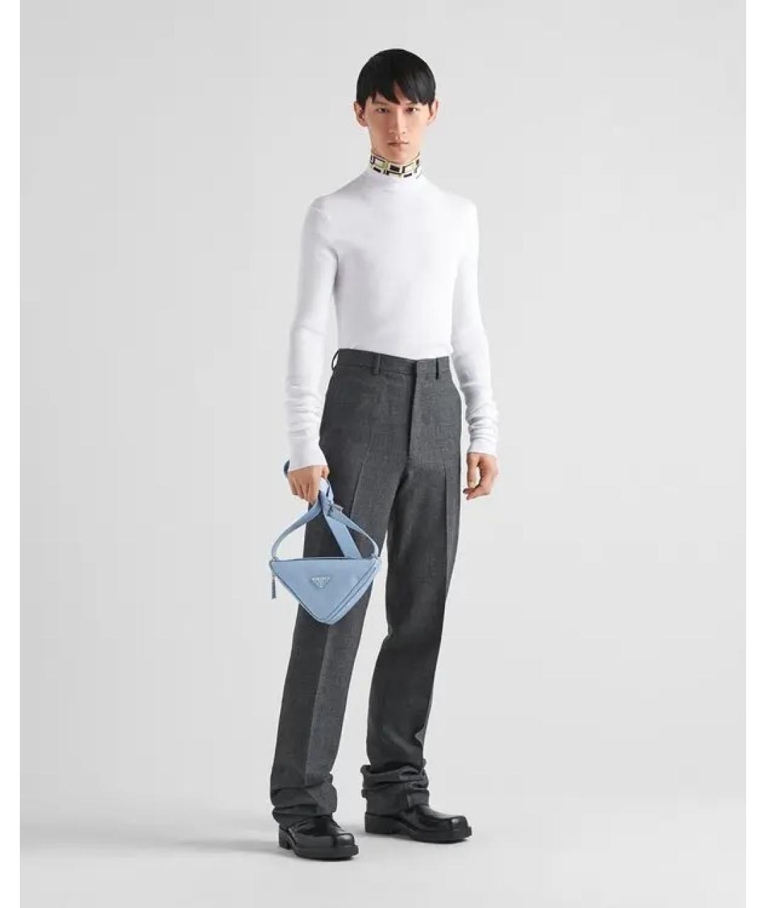 PRADA Голубая кожаная сумка через плечо, фото 7