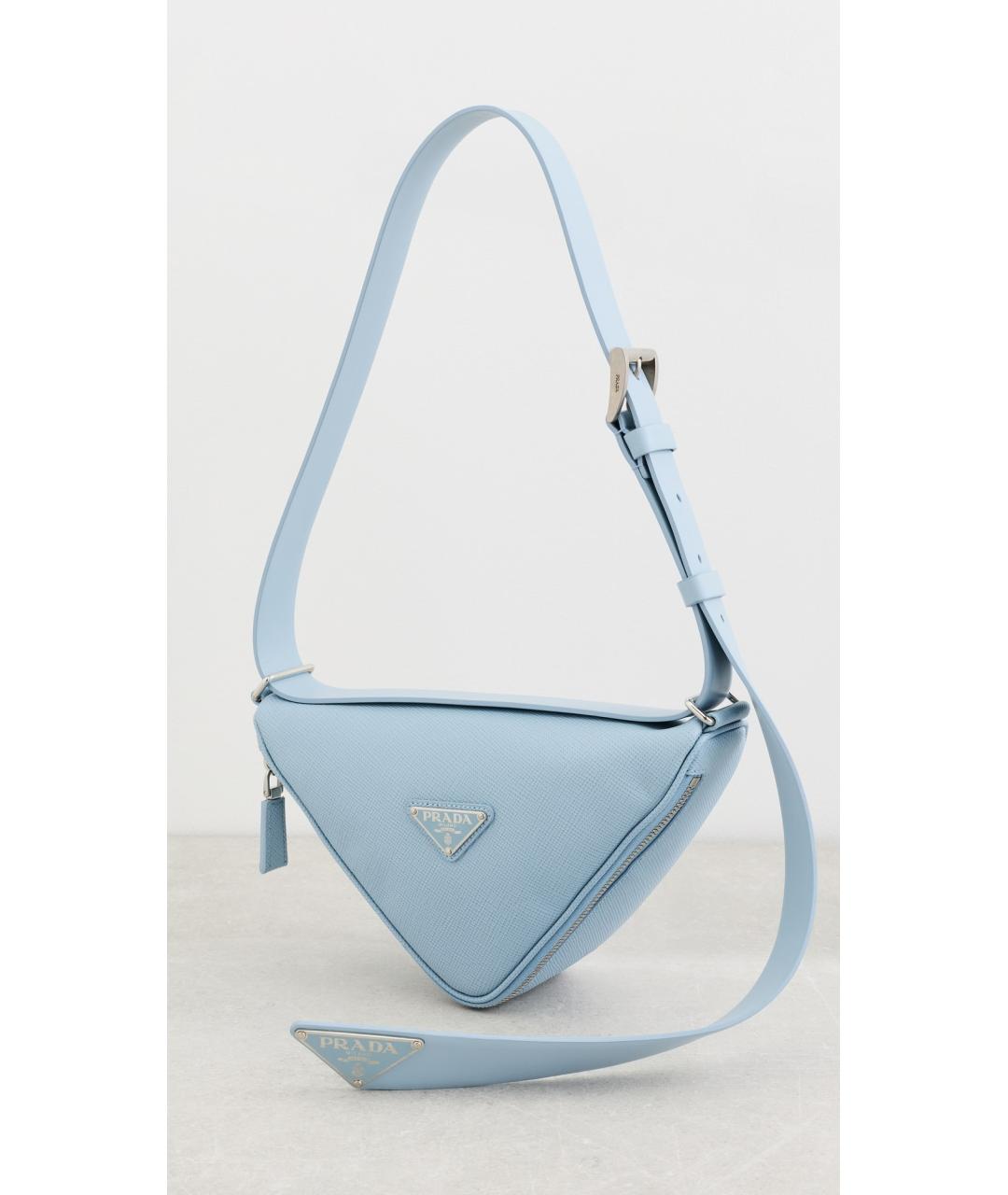 PRADA Голубая кожаная сумка через плечо, фото 2