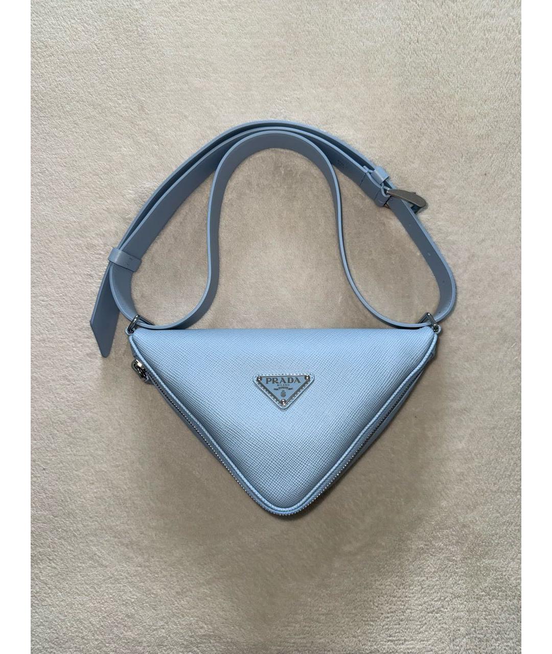 PRADA Голубая кожаная сумка через плечо, фото 3