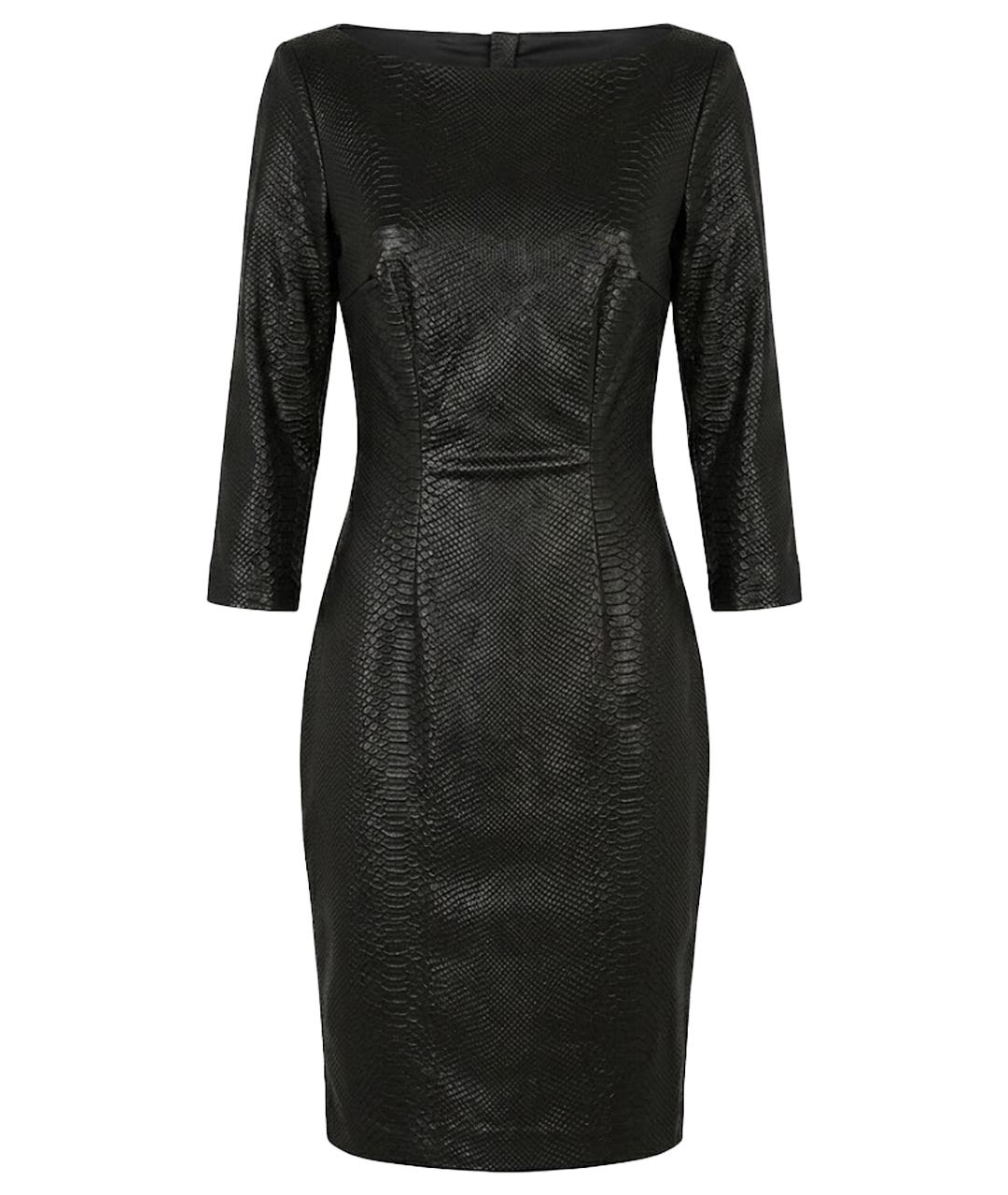 ELISABETTA FRANCHI Черное ацетатное коктейльное платье, фото 1