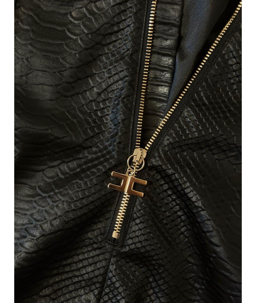 ELISABETTA FRANCHI Черное ацетатное коктейльное платье, фото 4