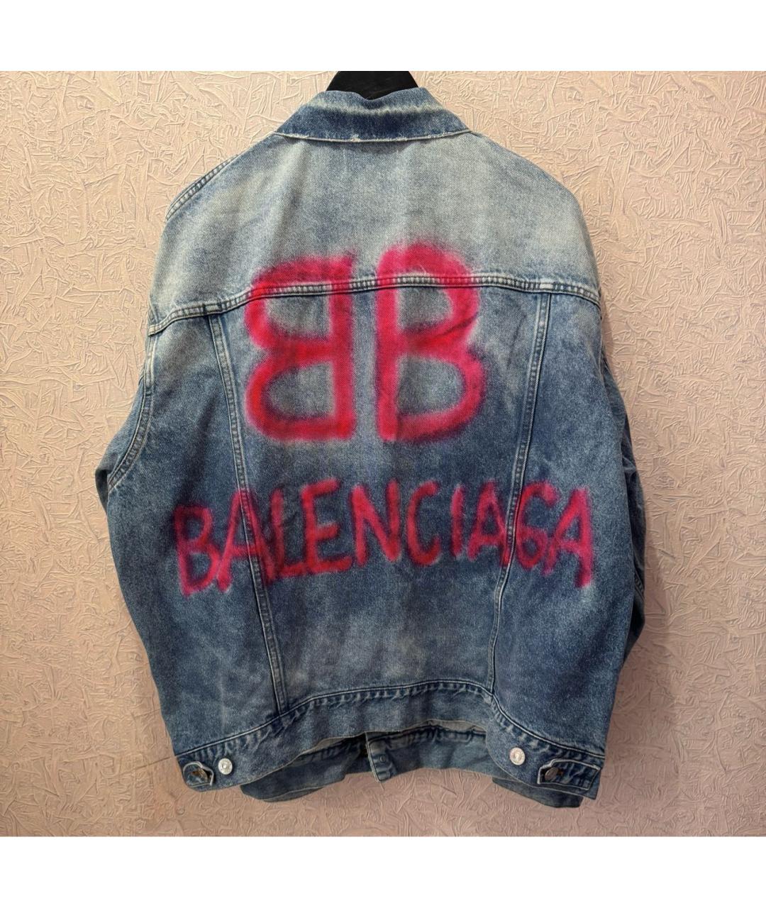 BALENCIAGA Синяя хлопковая куртка, фото 2