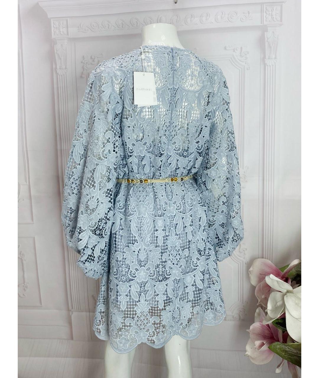 ZIMMERMANN Голубое хлопковое повседневное платье, фото 2