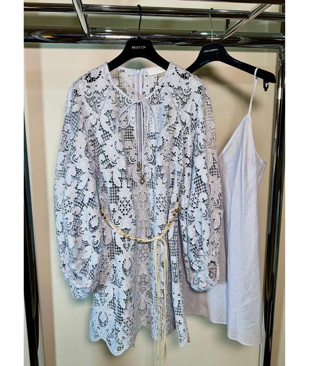 ZIMMERMANN Голубое хлопковое повседневное платье, фото 5