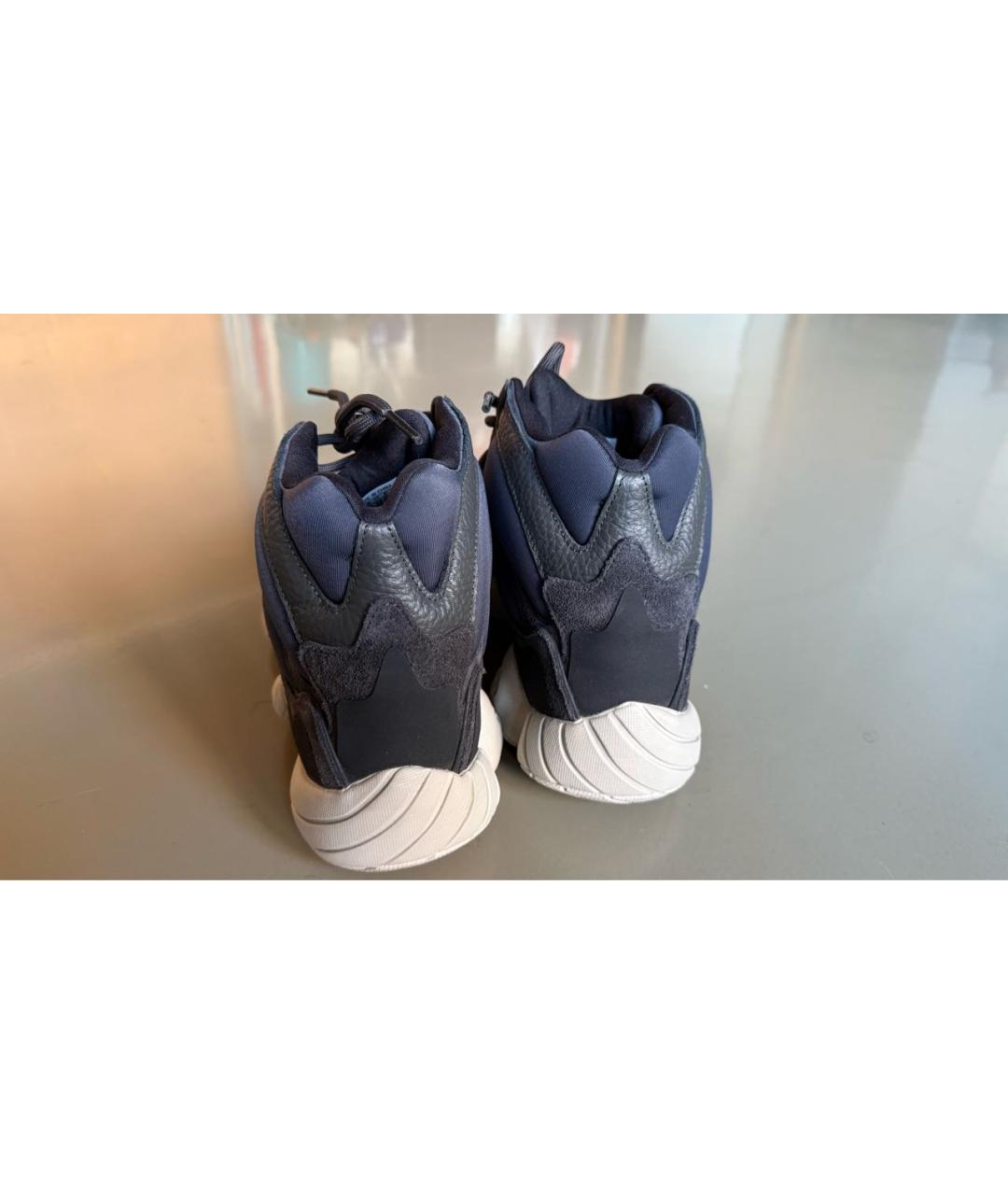 ADIDAS YEEZY Темно-синие замшевые высокие кроссовки / кеды, фото 3