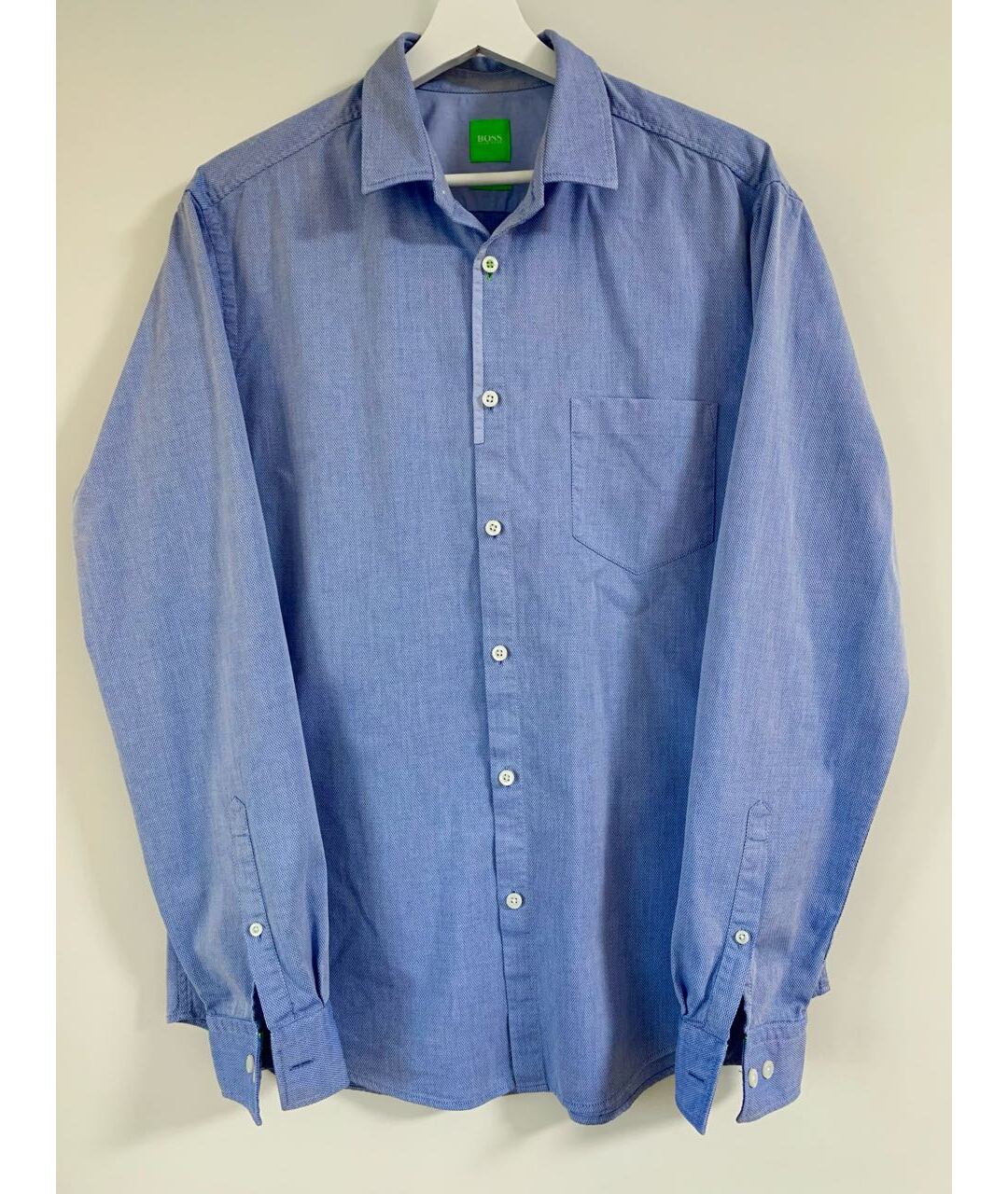 HUGO BOSS Голубая хлопковая кэжуал рубашка, фото 5