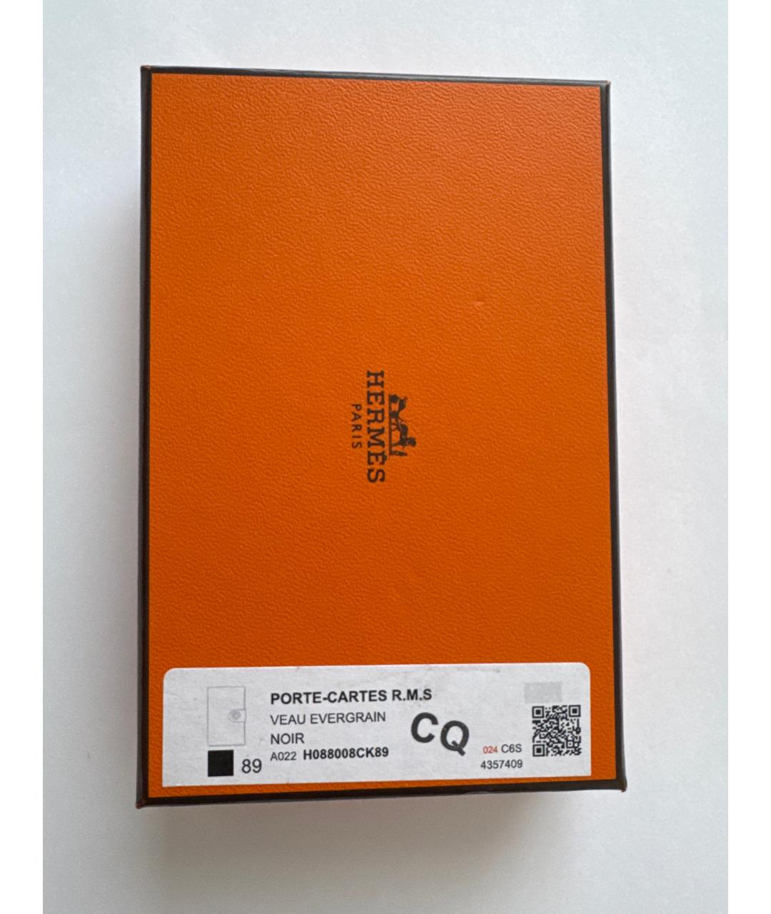 HERMES Черный кожаный кошелек, фото 6