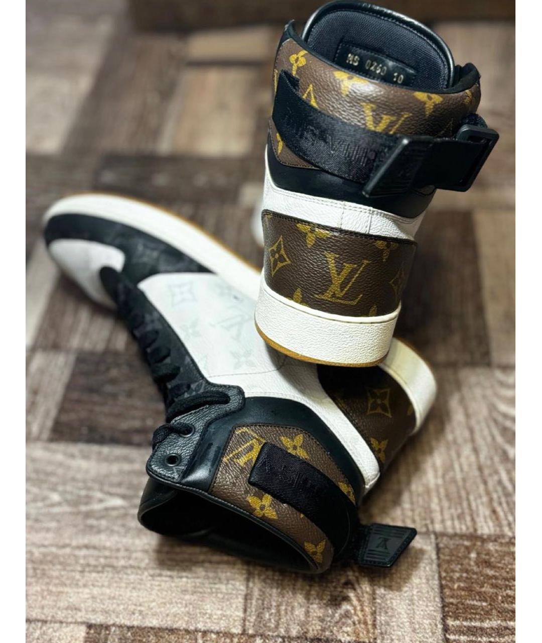 LOUIS VUITTON Белые кожаные высокие кроссовки / кеды, фото 4