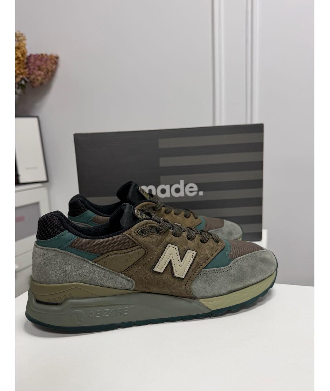 NEW BALANCE Зеленые высокие кроссовки / кеды, фото 3