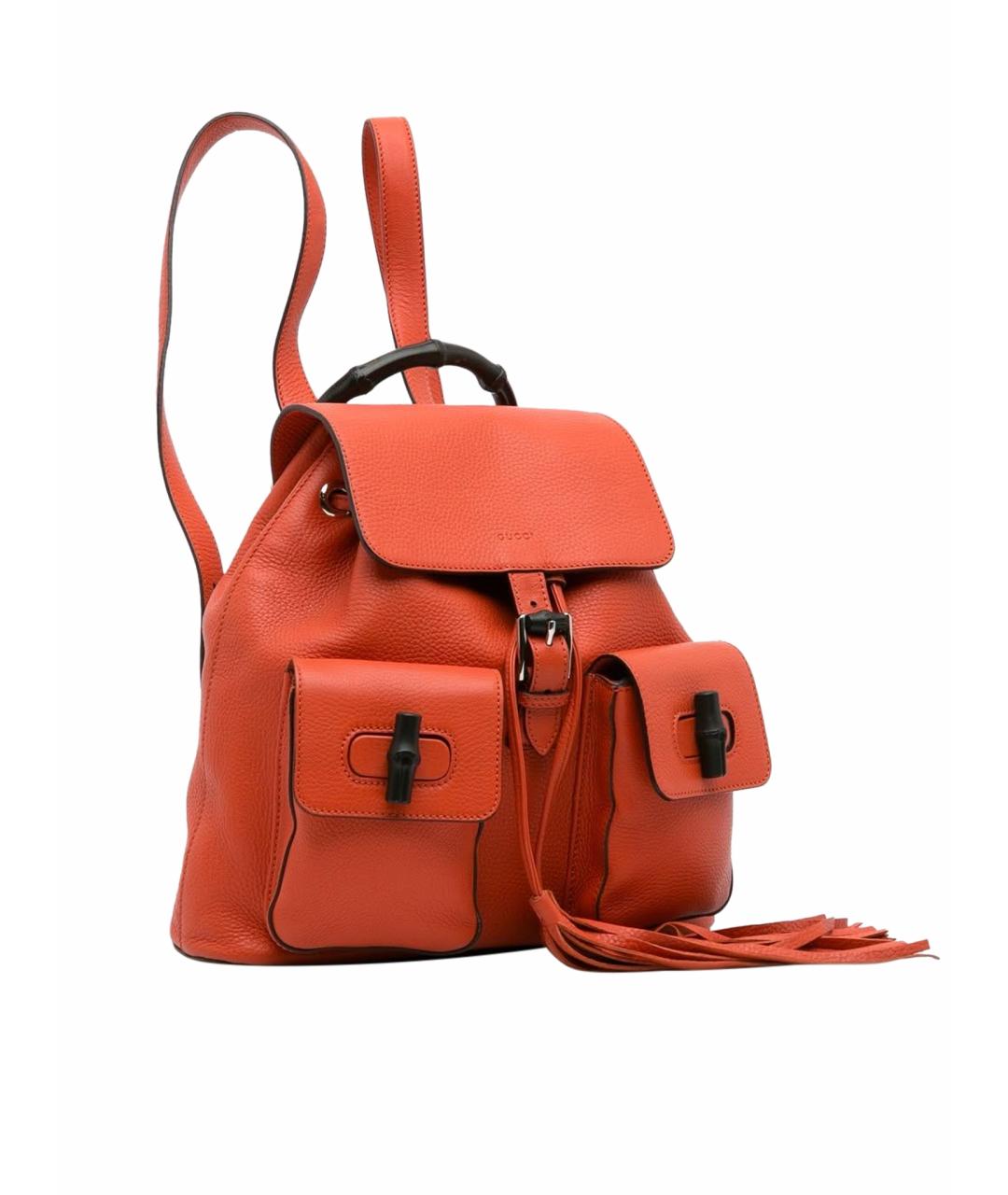 GUCCI Оранжевый кожаный рюкзак, фото 1