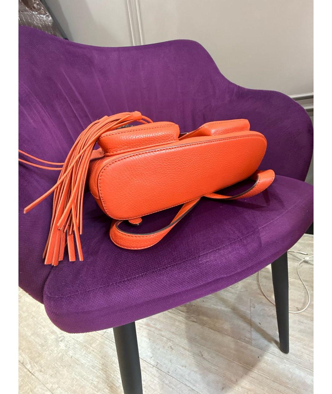 GUCCI Оранжевый кожаный рюкзак, фото 3