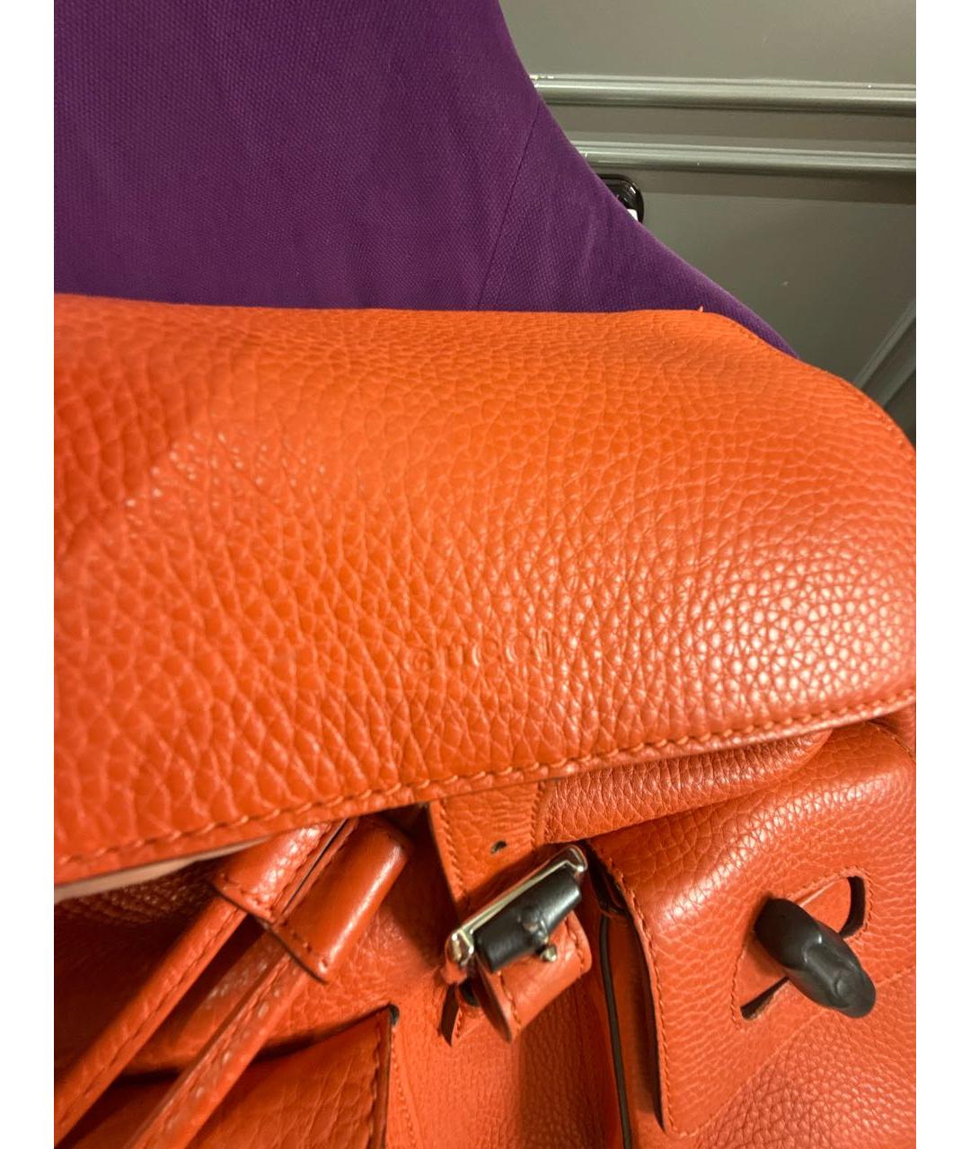 GUCCI Оранжевый кожаный рюкзак, фото 5