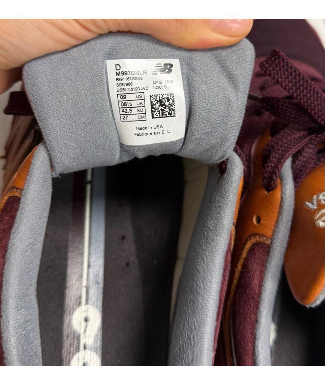 NEW BALANCE Бордовые высокие кроссовки / кеды, фото 6