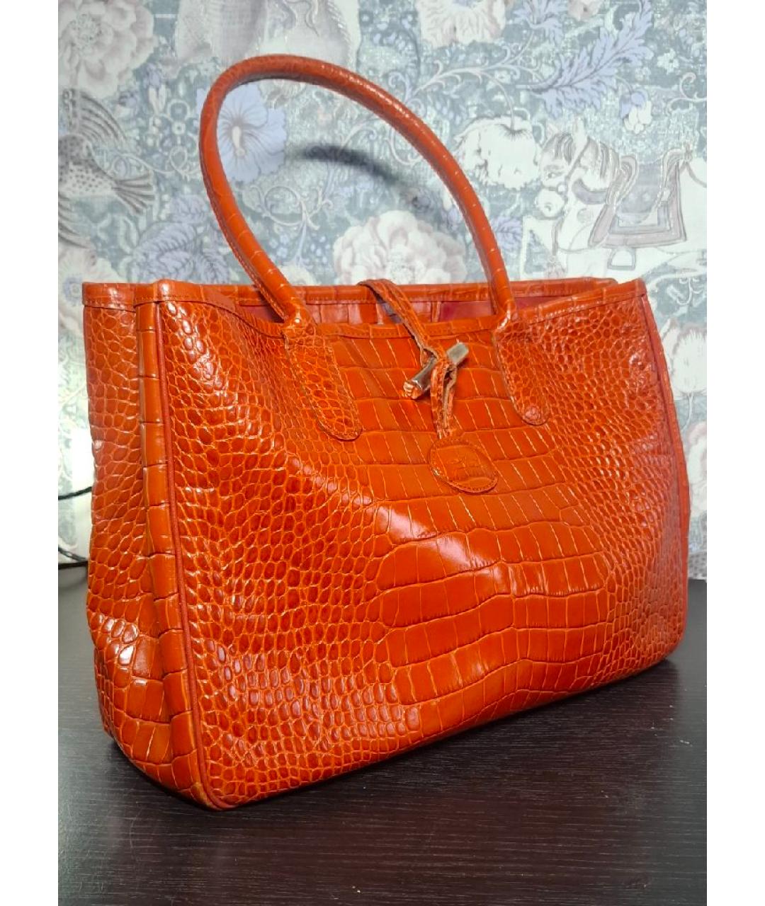LONGCHAMP Коричневая кожаная сумка тоут, фото 2