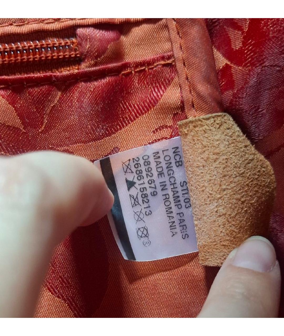 LONGCHAMP Коричневая кожаная сумка тоут, фото 6