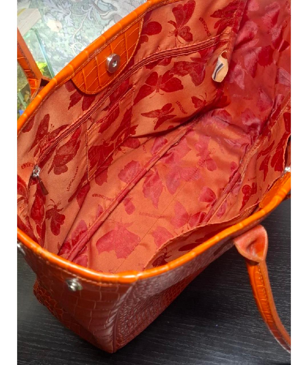 LONGCHAMP Коричневая кожаная сумка тоут, фото 4