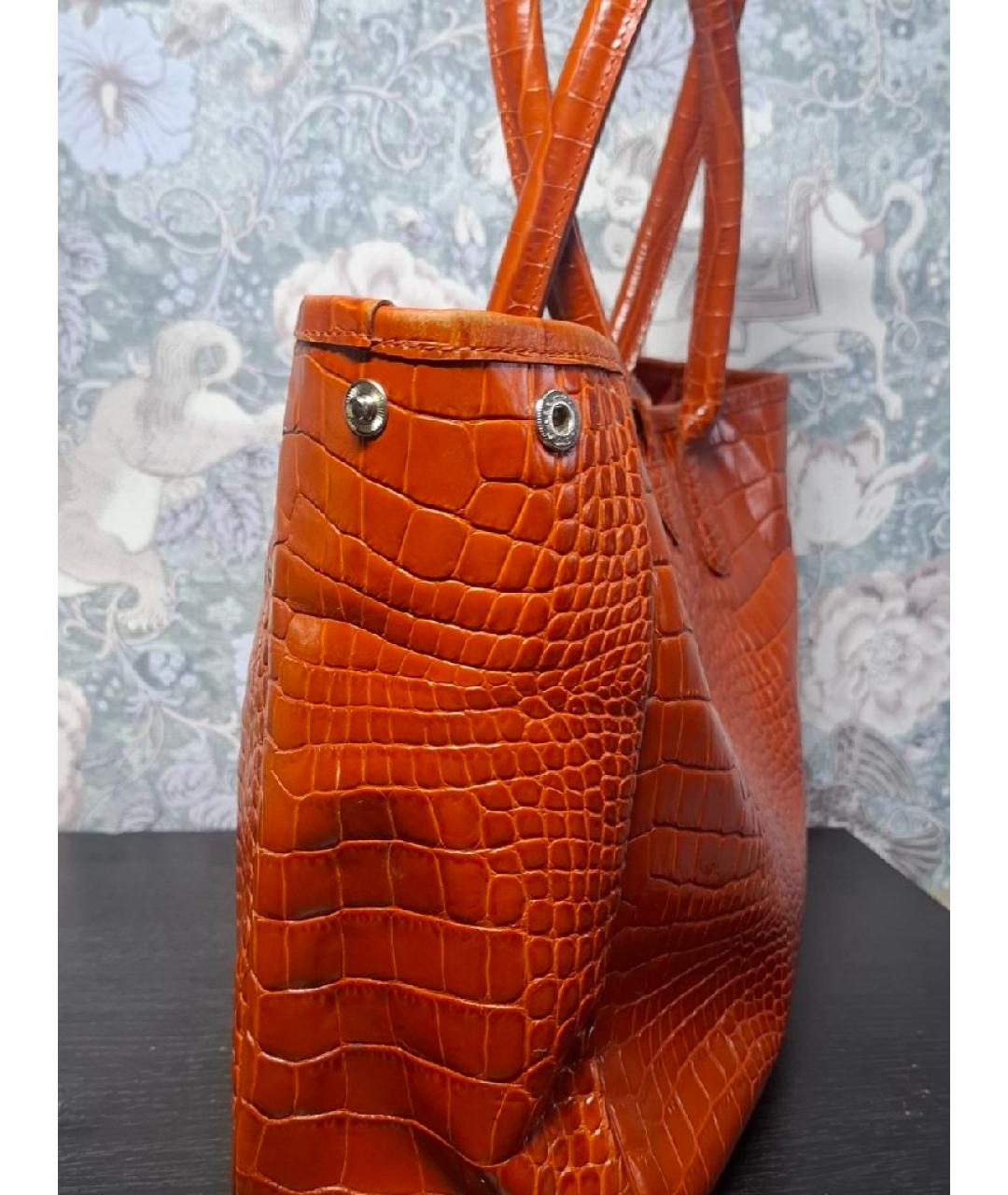 LONGCHAMP Коричневая кожаная сумка тоут, фото 9