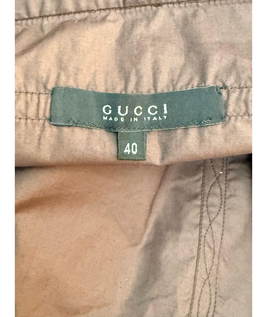 GUCCI Коричневая хлопковая юбка миди, фото 3