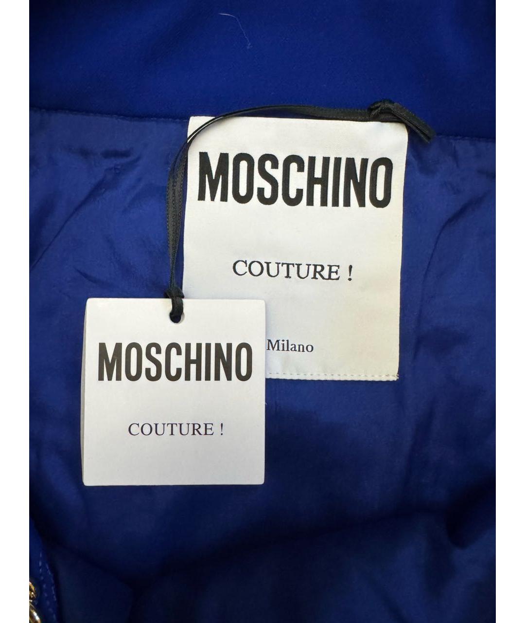 MOSCHINO Синяя полиэстеровая юбка мини, фото 3