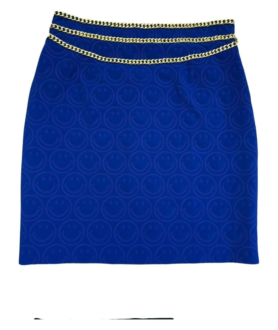 MOSCHINO Синяя полиэстеровая юбка мини, фото 9