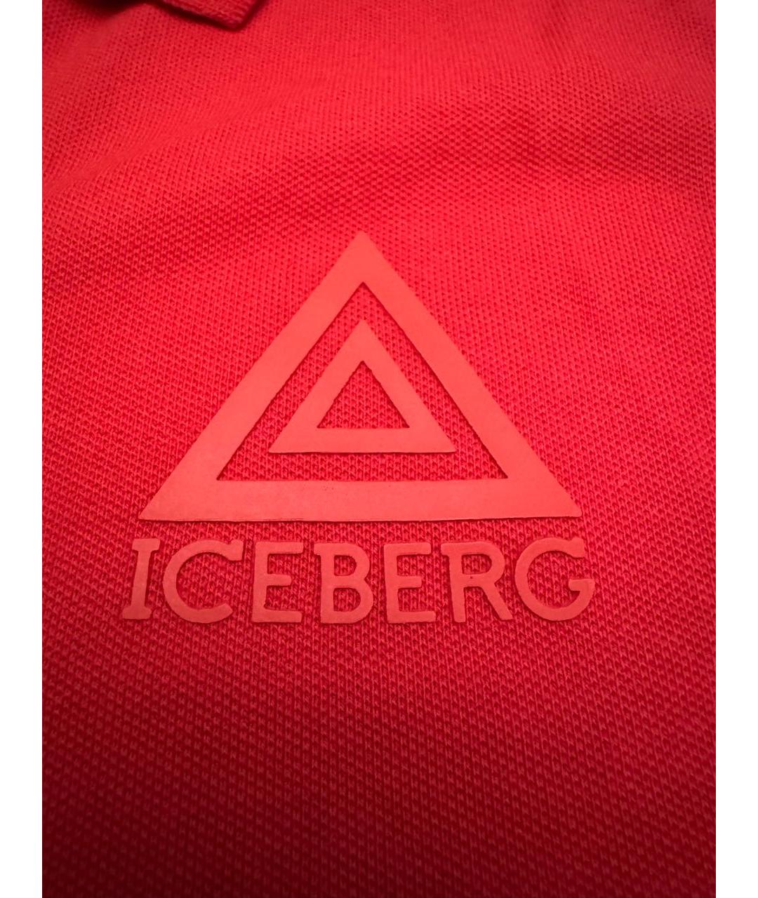 ICEBERG Красное хлопко-эластановое поло с коротким рукавом, фото 4