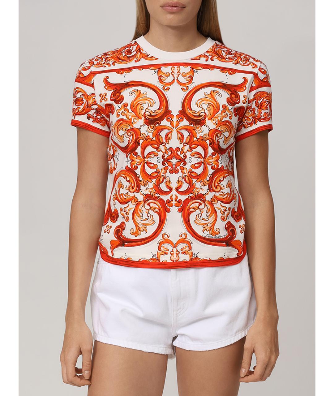 DOLCE&GABBANA Оранжевая футболка, фото 4
