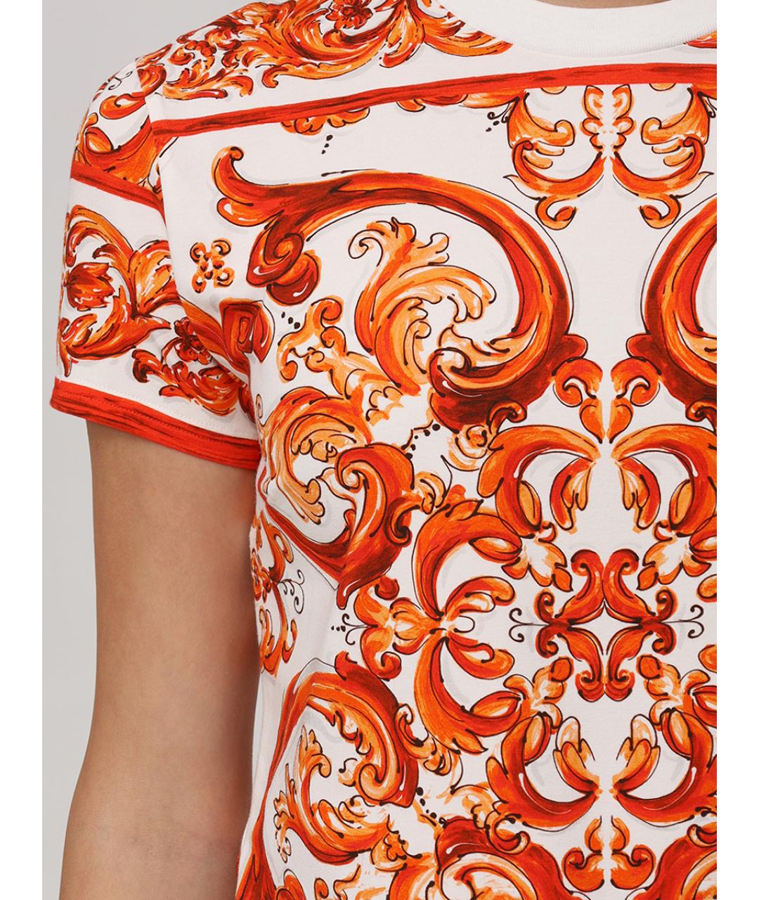 DOLCE&GABBANA Оранжевая футболка, фото 5