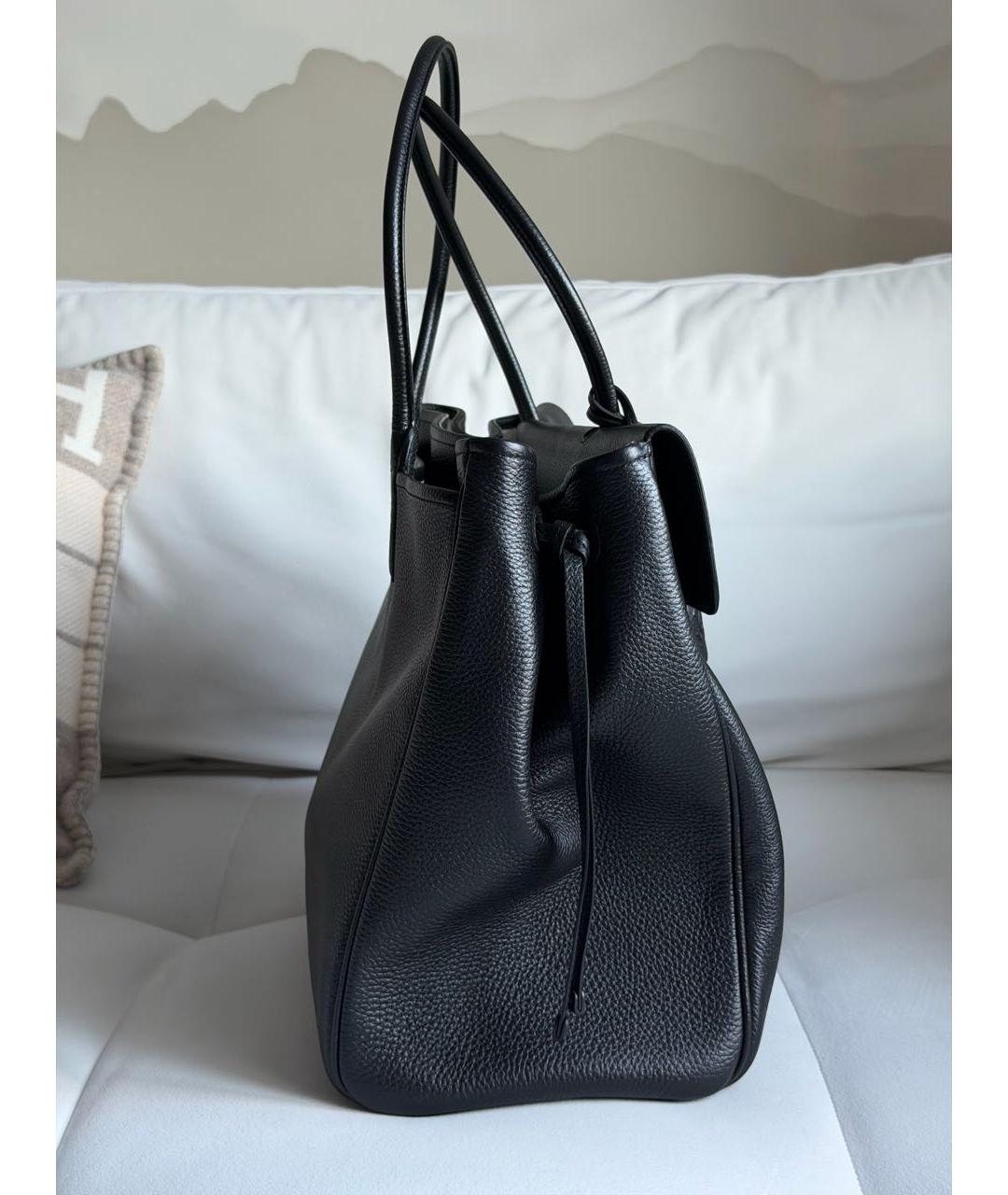 CHANEL Черная кожаная сумка с короткими ручками, фото 4