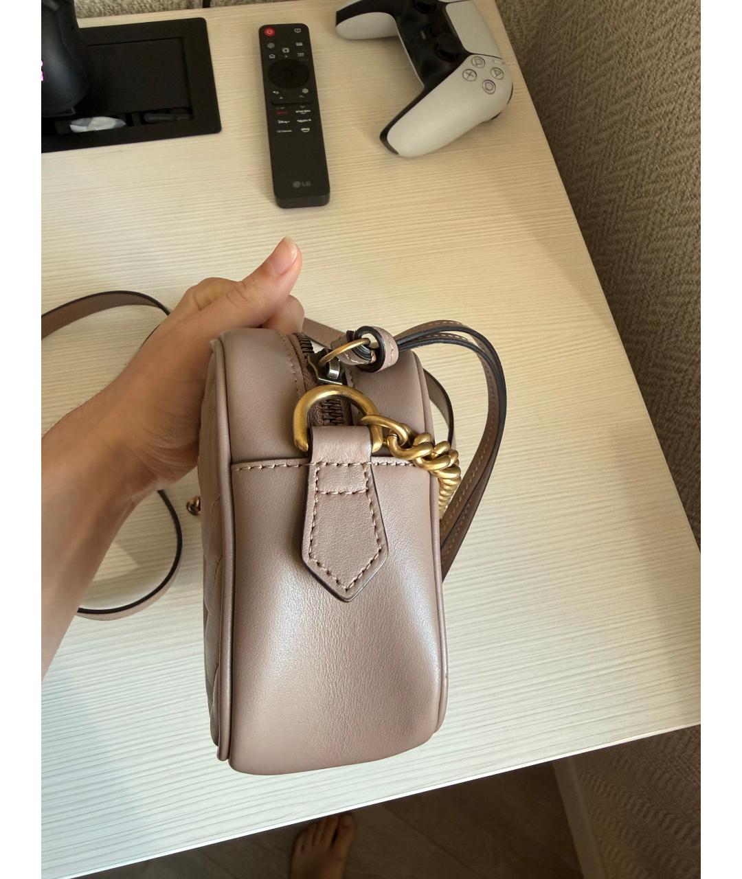 GUCCI Бежевая кожаная сумка через плечо, фото 2