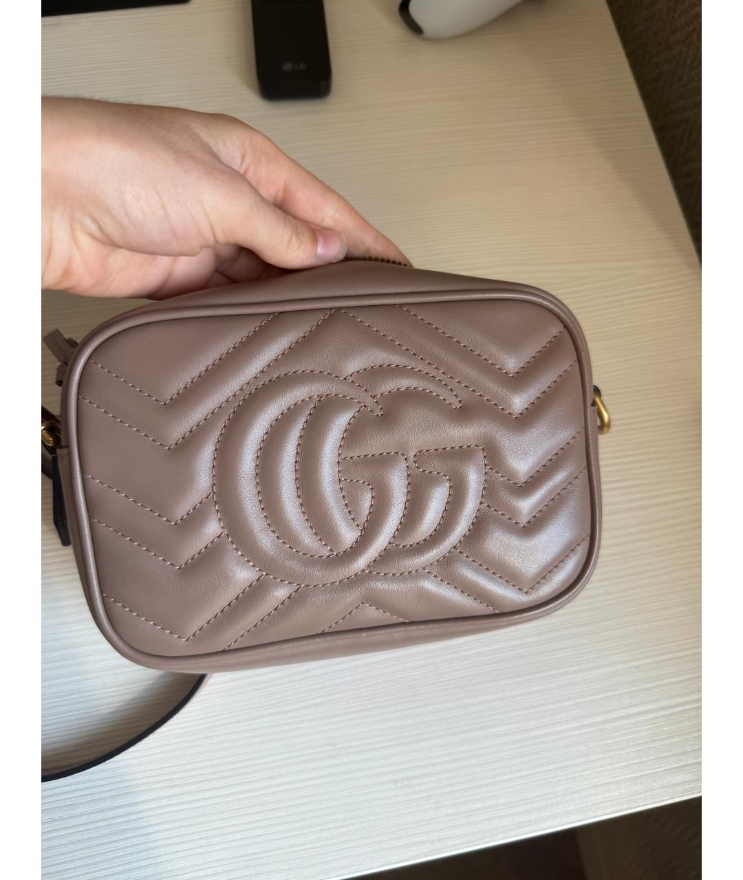 GUCCI Бежевая кожаная сумка через плечо, фото 3
