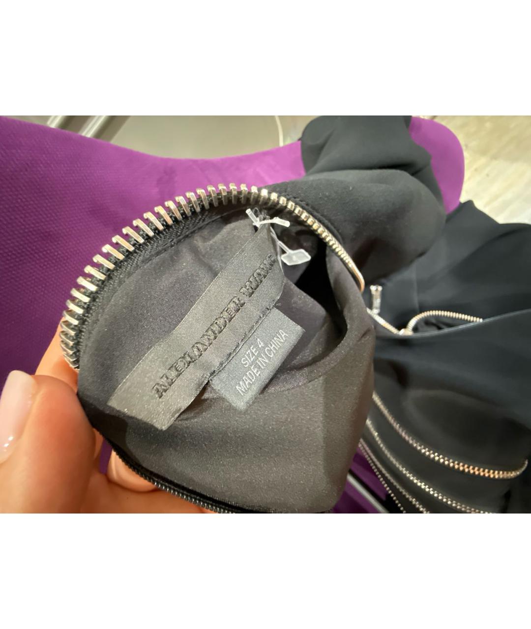 ALEXANDER WANG Черное вискозное коктейльное платье, фото 4