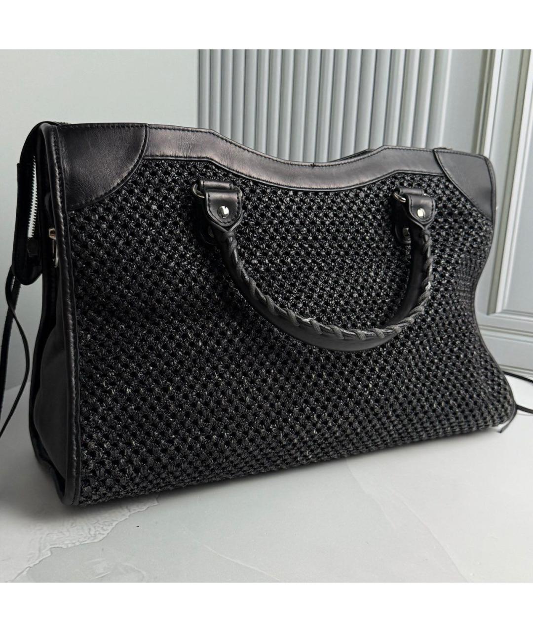 BALENCIAGA Черная кожаная сумка с короткими ручками, фото 2
