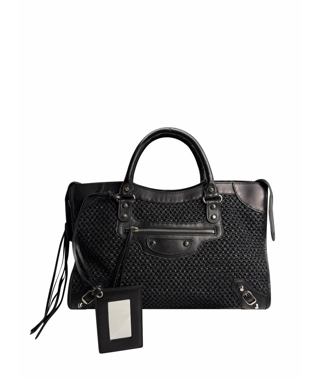 BALENCIAGA Черная кожаная сумка с короткими ручками, фото 1
