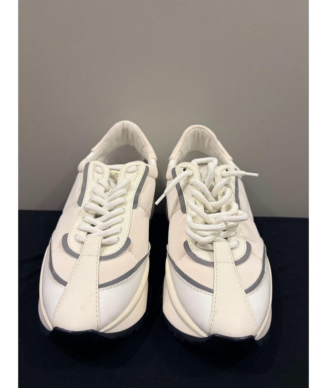 JIMMY CHOO Белые кожаные кроссовки, фото 2