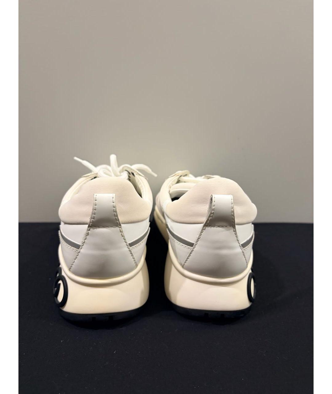 JIMMY CHOO Белые кожаные кроссовки, фото 4