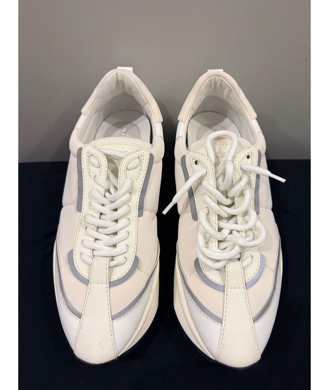 JIMMY CHOO Белые кожаные кроссовки, фото 3